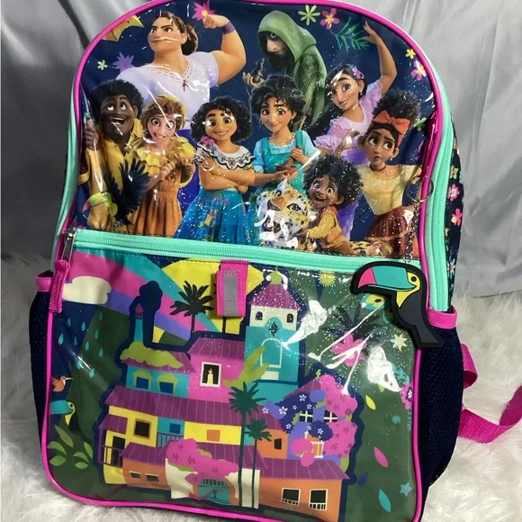 Bioworld Disney Encanto Movie Magic Backpack with Toucan Keychain Bag Charm EUC - Picture 12 of 12